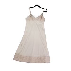 Vintage Slip Dress Womens L Midi Babydoll Sheer Lace Fairy Coquette 90s Y2K
